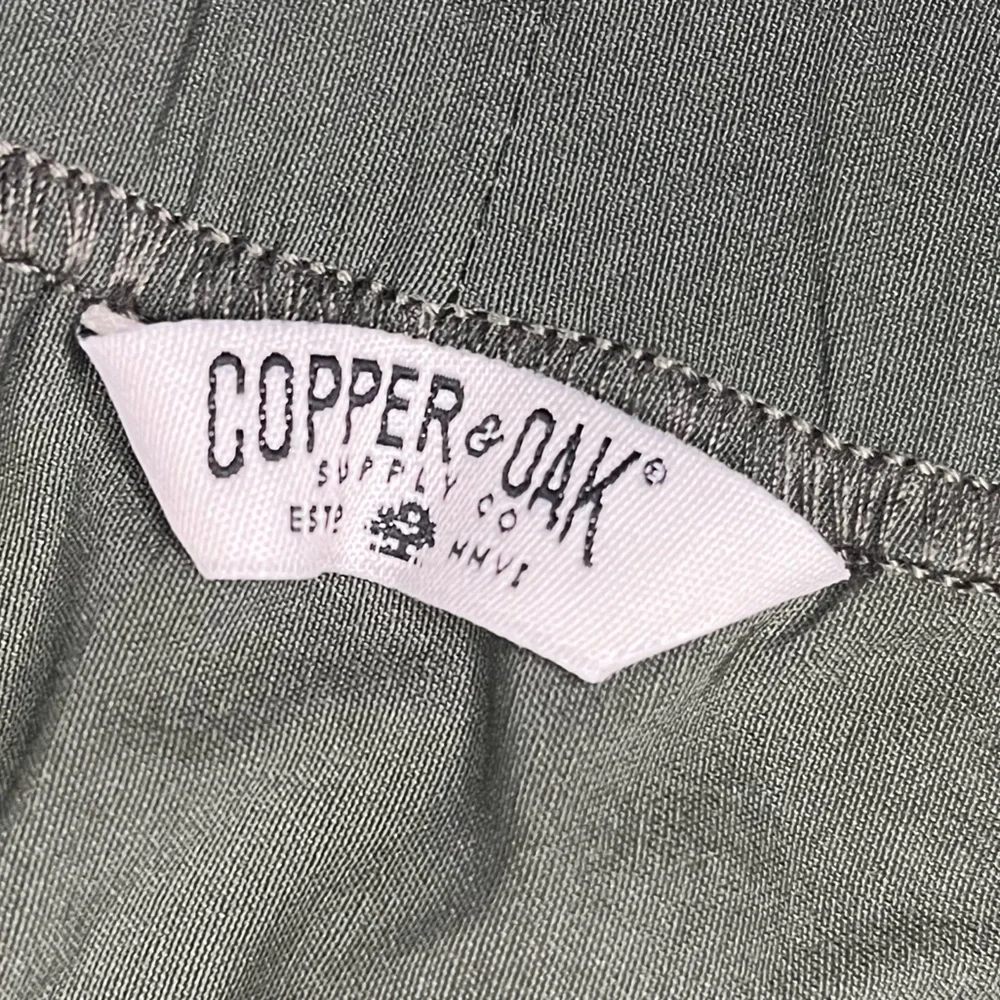 Copper & Oak Olive Swim Trunks with Drawstring Waist Men's Medium